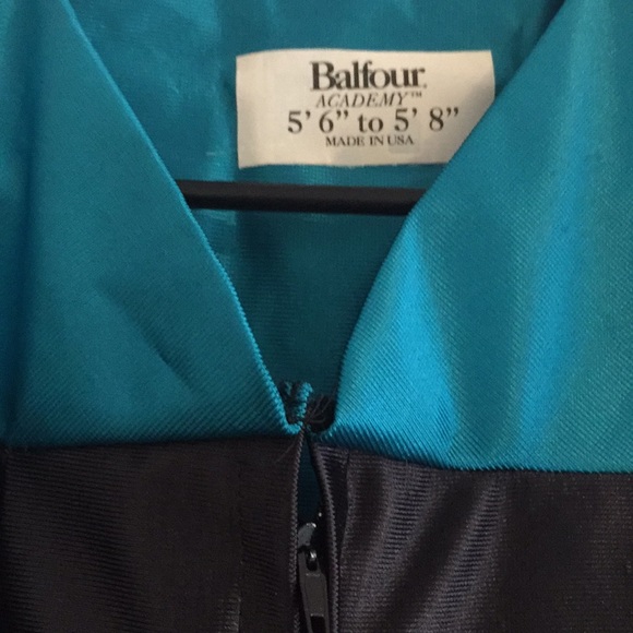 Graduation Cap & Gown Black & Turquoise trim M - Picture 2 of 6